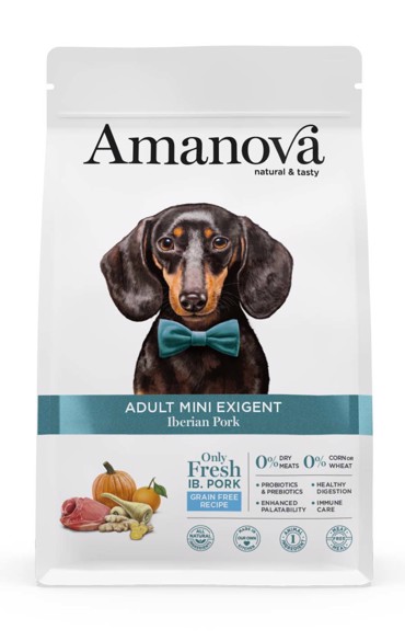 Amanova Adult Mini Exigent Iberian Pork Grain Free Ξηρά Τροφή για Ενήλικους Σκύλους Μικρόσωμων Φυλών με Χοιρινό 2kg 
